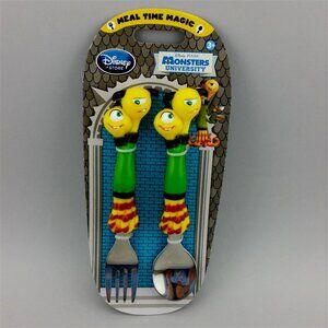 Monsters Inc University Terry Terri Fork Spoon Flatware Set Disney NWT